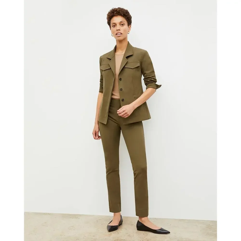 M.M. LaFleur Emalis Eco Jacket Oregano Green Utility Blazer Women's 12 Ethical - Picture 5 of 16